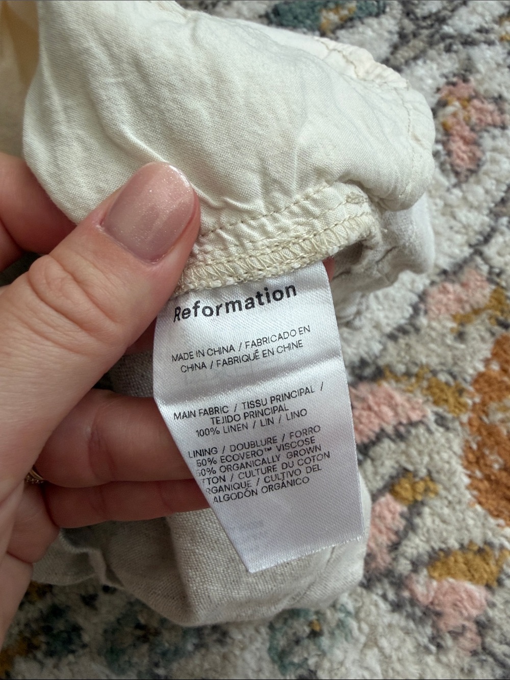 Reformation Light Beige Elastic Waist Linen Shorts - Picture 5 of 5
